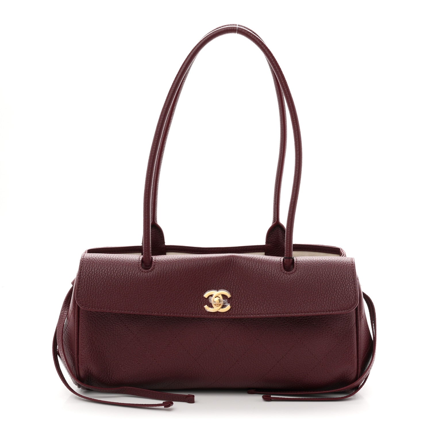 Chanel Grained Calfskin Stitched Urban Essentials Small Shopping Bag Burgundy 1 of 10