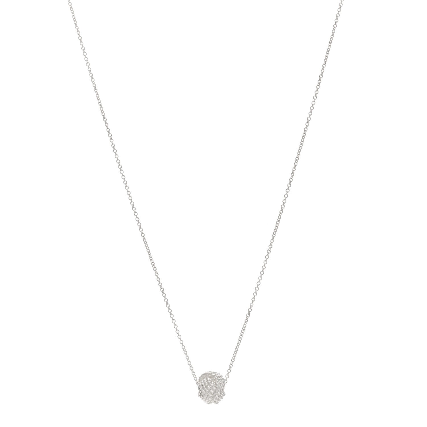 Tiffany Sterling Silver Twist Knot Pendant Necklace 1 of 5