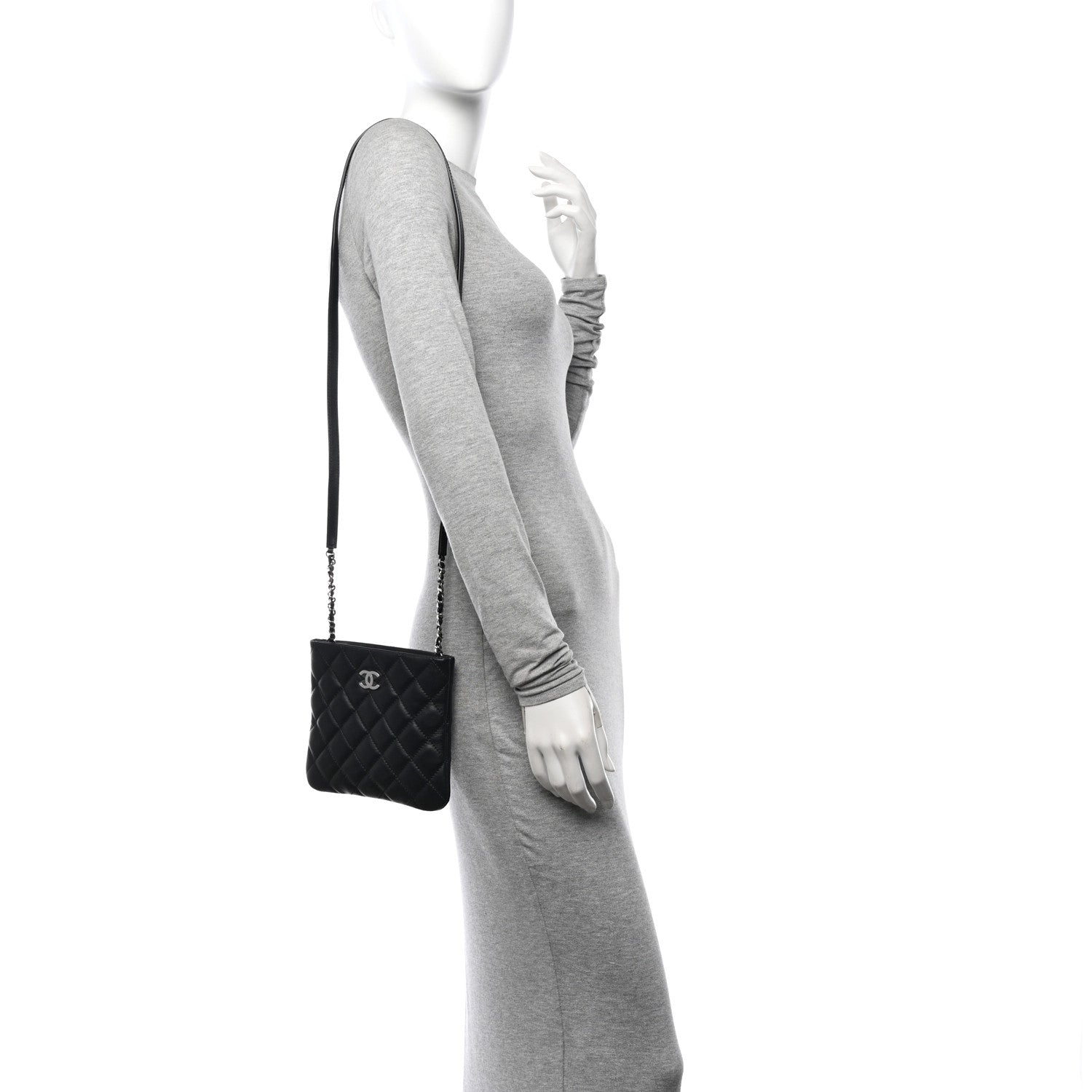 Chanel Lambskin Quilted Crossbody Bag Black 2 of 11