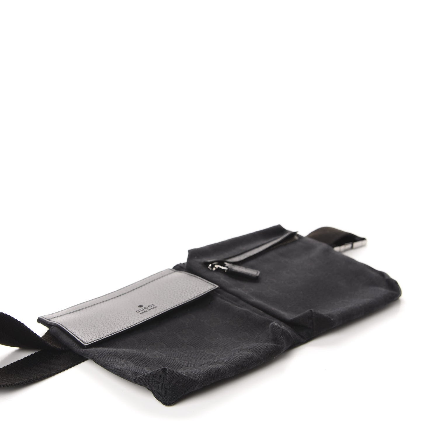 GG Monogram Double Pocket Belt Bag Black
