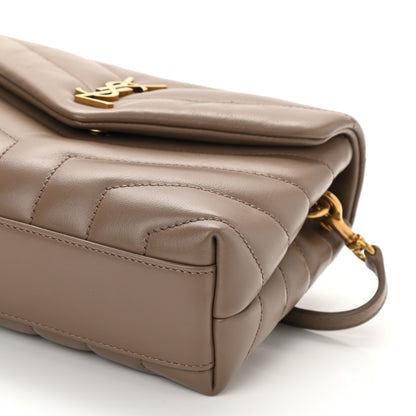 Saint Laurent Calfskin Y Quilted Monogram Toy Loulou Crossbody Bag Taupe 9 of 9