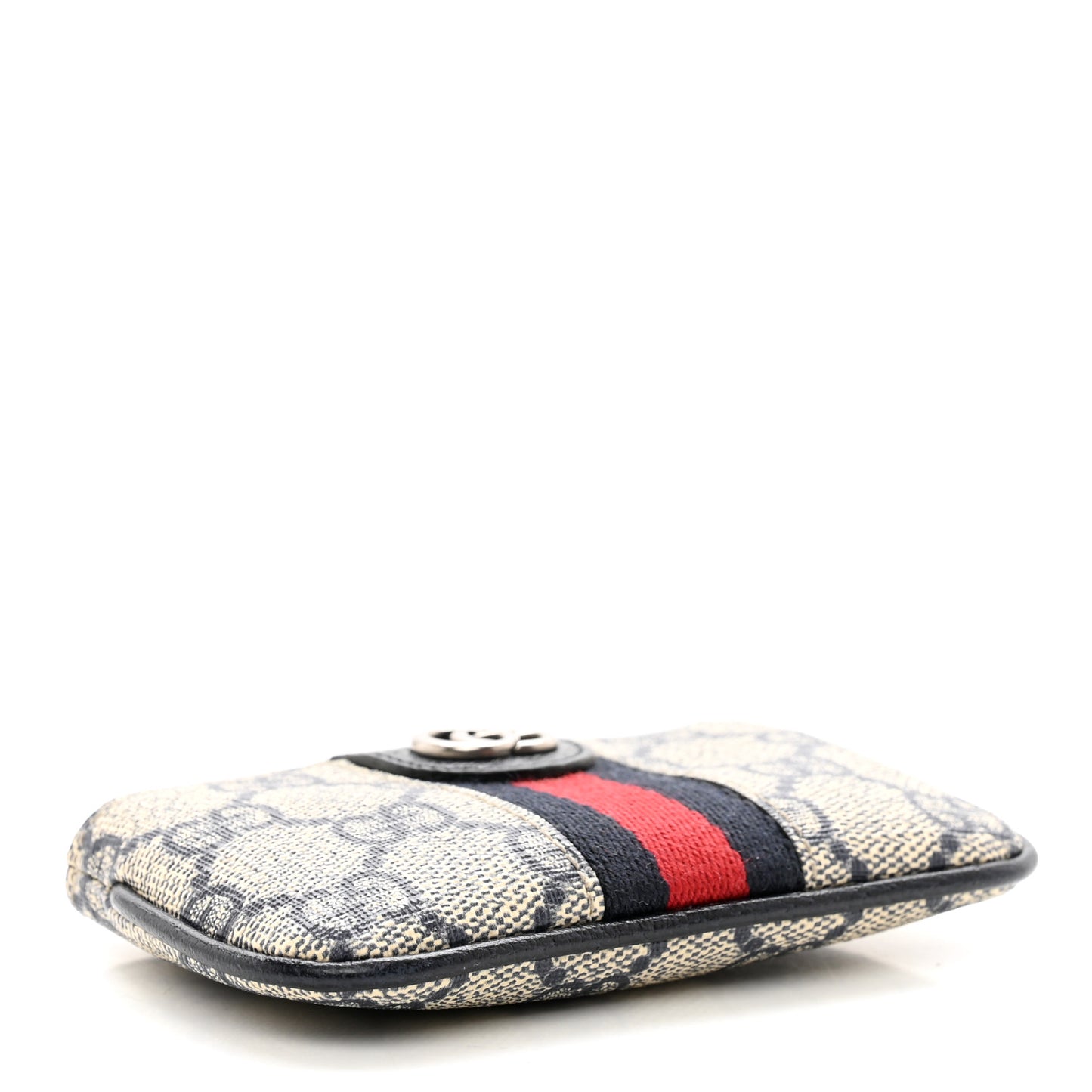 GG Supreme Monogram Web Ophidia Key Case Beige Blue