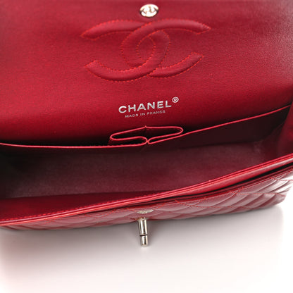 Chanel Patent Calfskin Quilted Medium Double Flap Dark Red 5 of 14