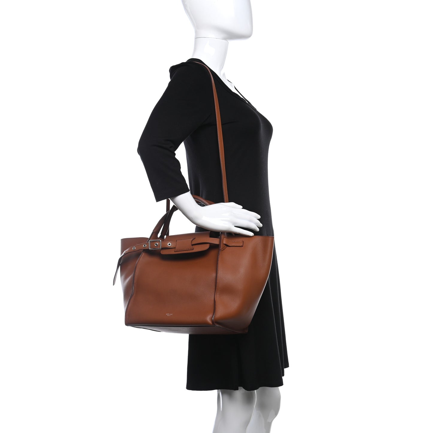 Smooth Calfskin Small Long Strap Big Bag Tan