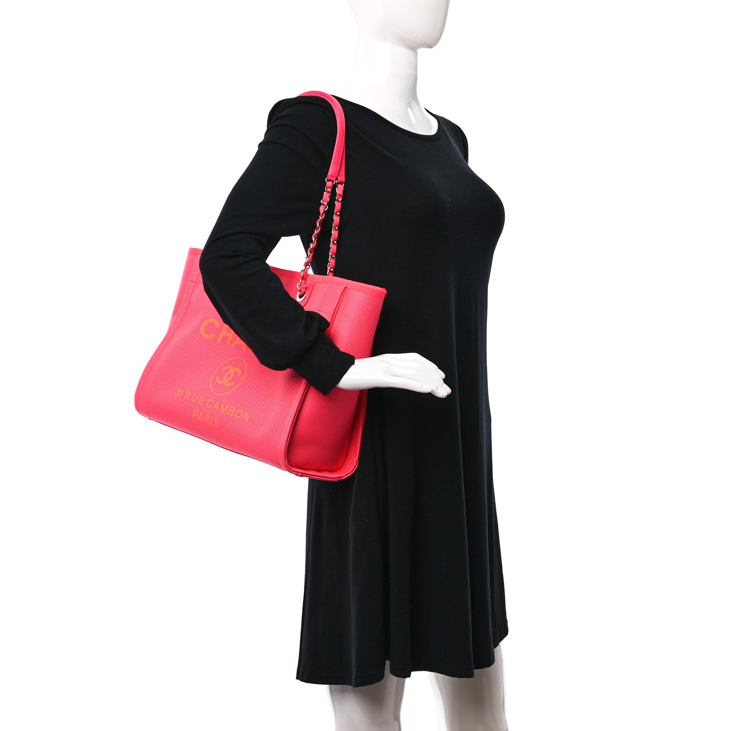 Mixed Fibers Small Deauville Tote Pink Orange