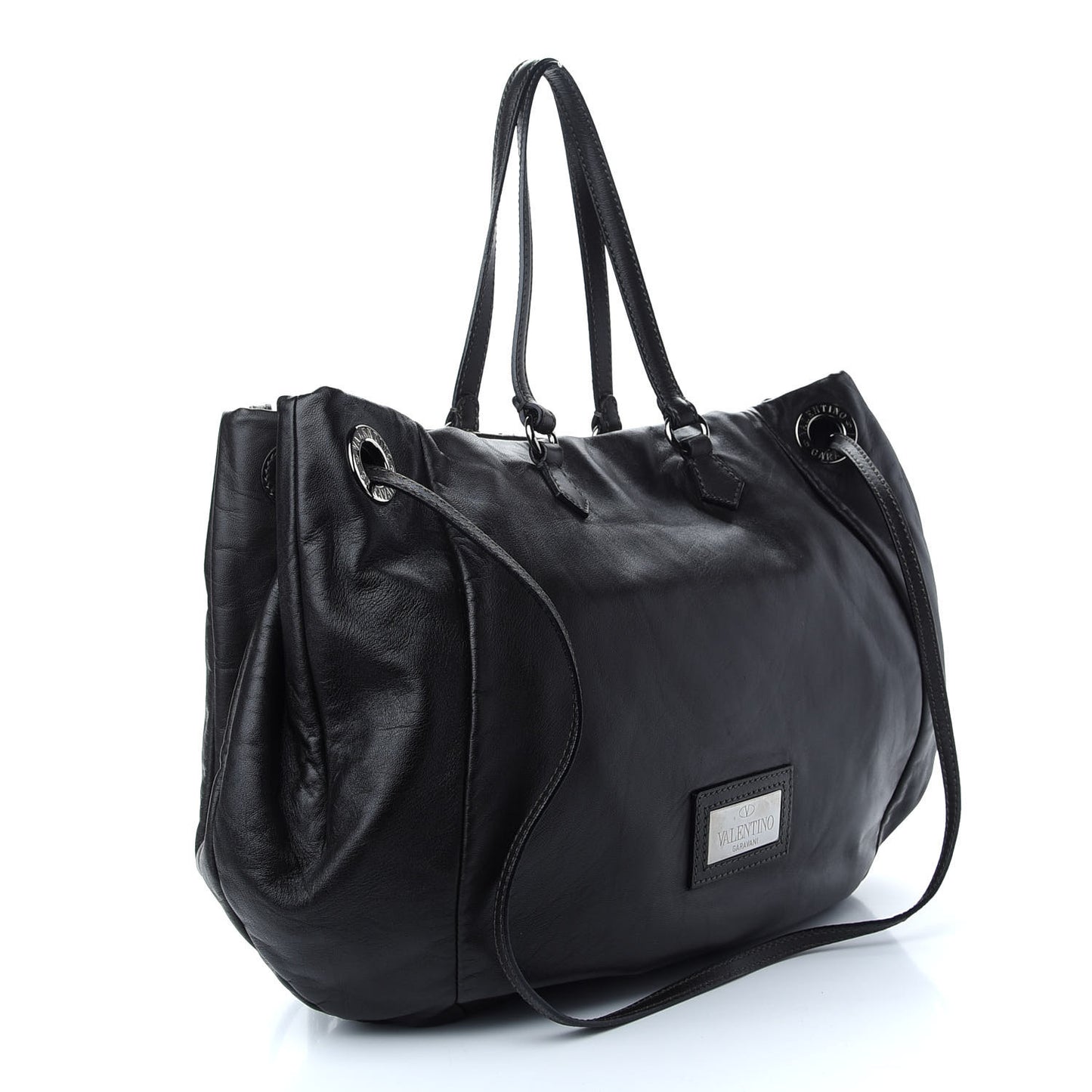Nappa Sequin Chain Glam Tote Dark Grey