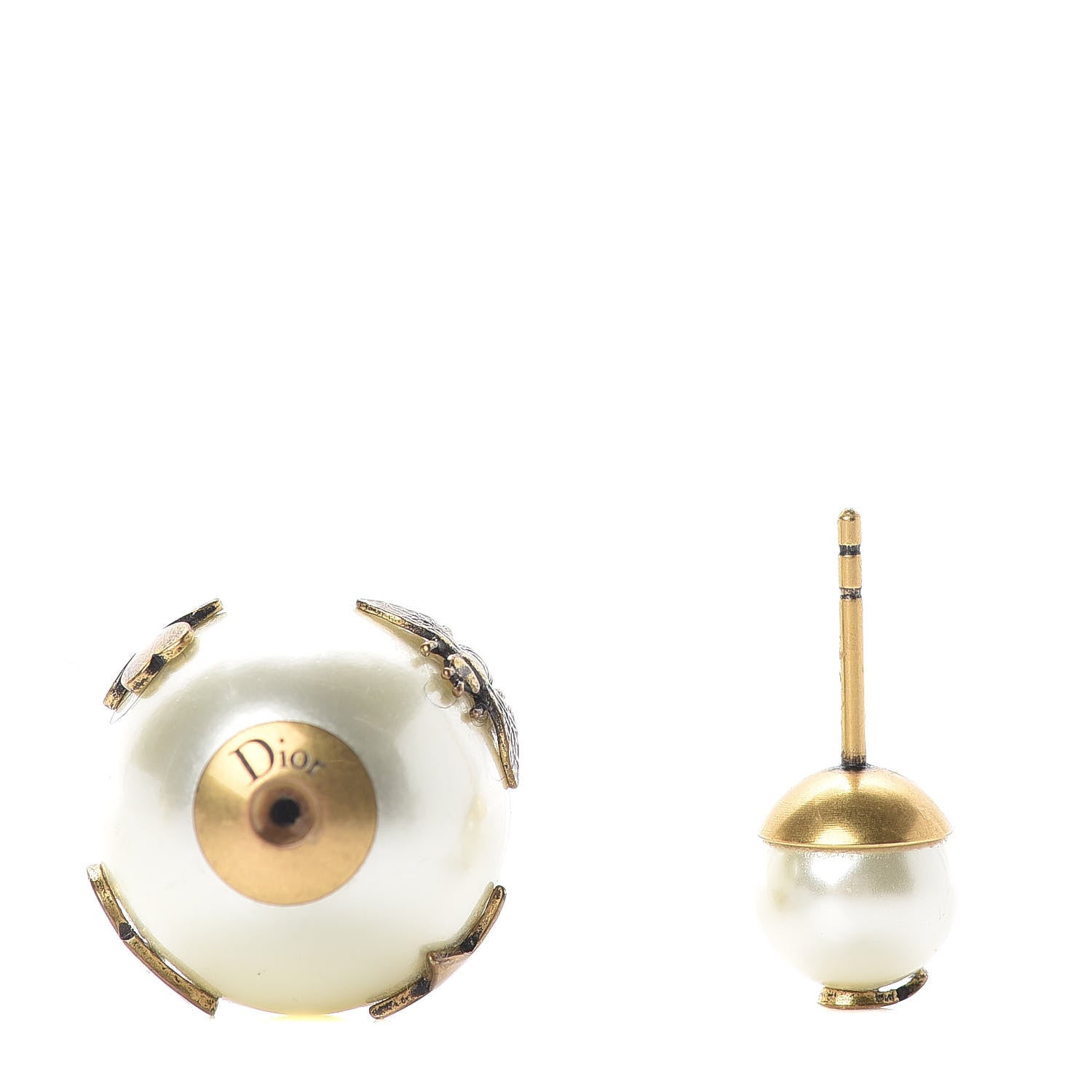 Christian Dior Pearl Mise En Dior Tribal Earrings Gold 3 of 5