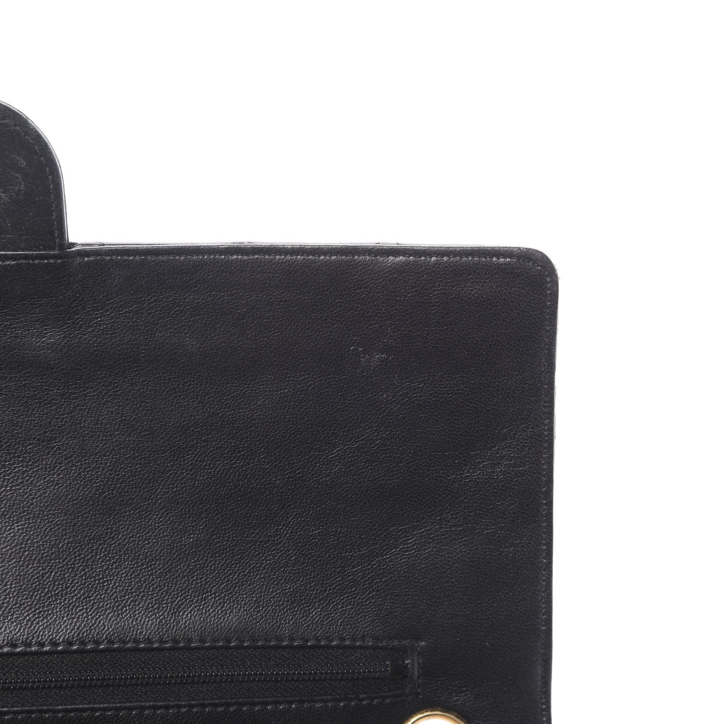Lambskin Quilted Medium Double Flap Black