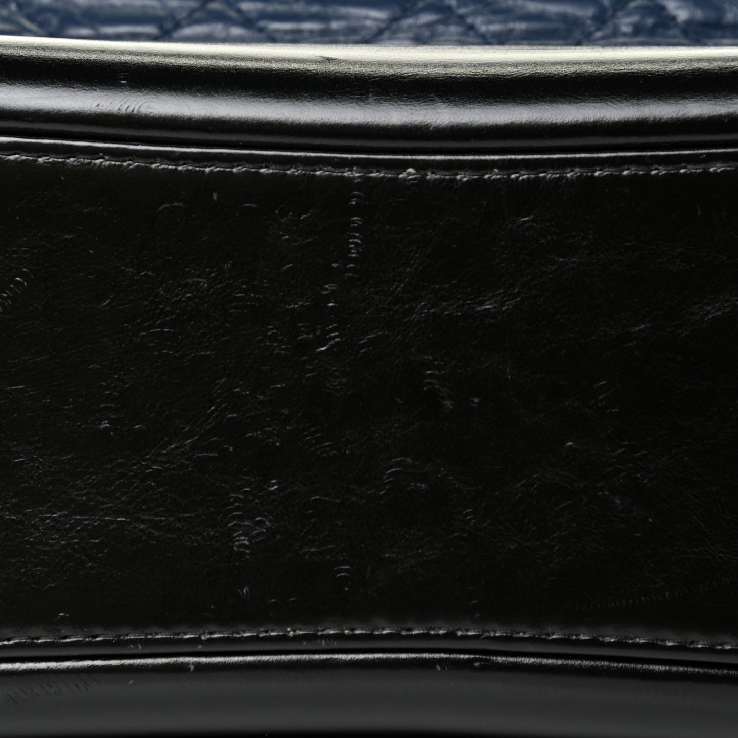 Aged Calfskin Quilted Large Gabrielle Shopping Tote Navy Black