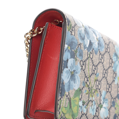 Gucci GG Supreme Monogram Blooms Chain Wallet Blue 9 of 9