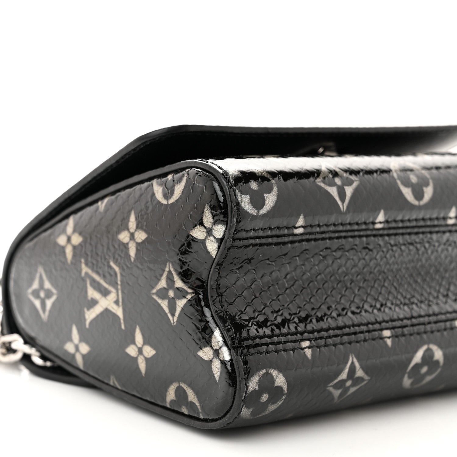 Louis Vuitton Snakeskin Monogram Twist Shoulder Bag PM Black 9 of 10