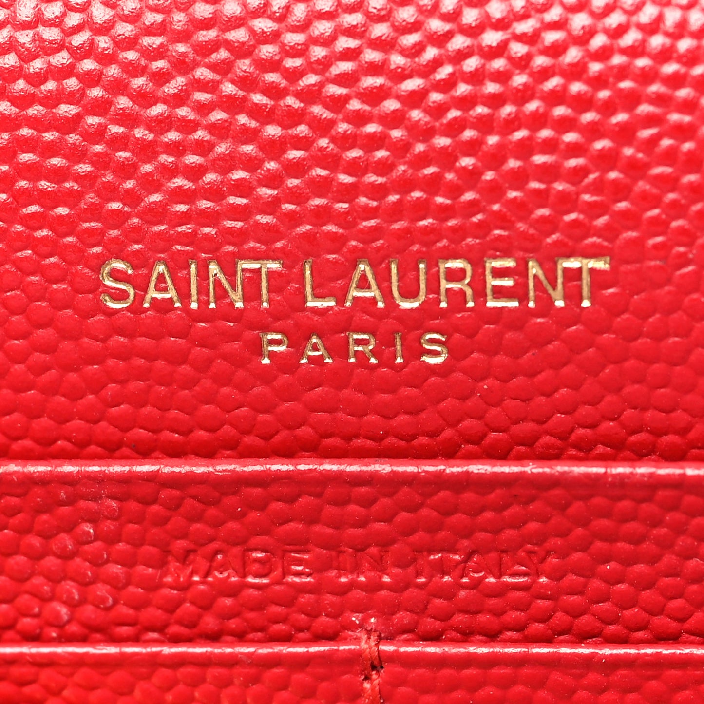 Grain De Poudre Matelasse Chevron Monogram Envelope Chain Wallet New Red