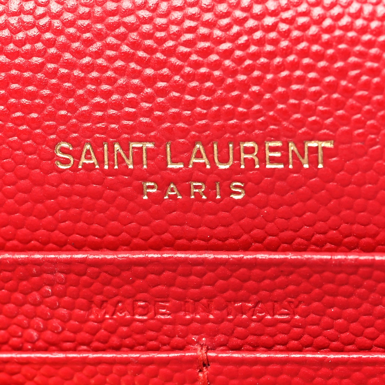 Saint Laurent Grain De Poudre Matelasse Chevron Monogram Envelope Chain Wallet New Red 7 of 18