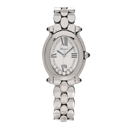 Chopard Stainless Steel 7 Diamond 31mm Oval Happy Sport Quartz Watch 1 of 4