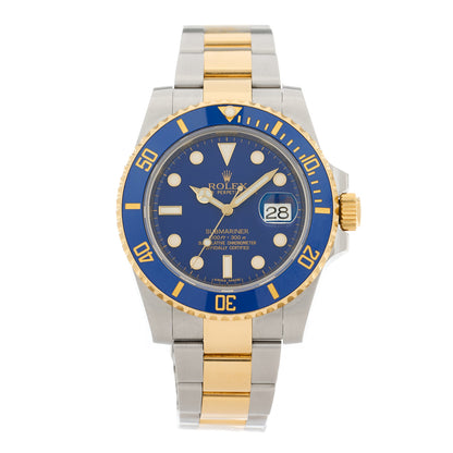 Rolex Stainless Steel 18K Yellow Gold 40mm Submariner Date Watch Royal Blue 116613LB 1 of 5