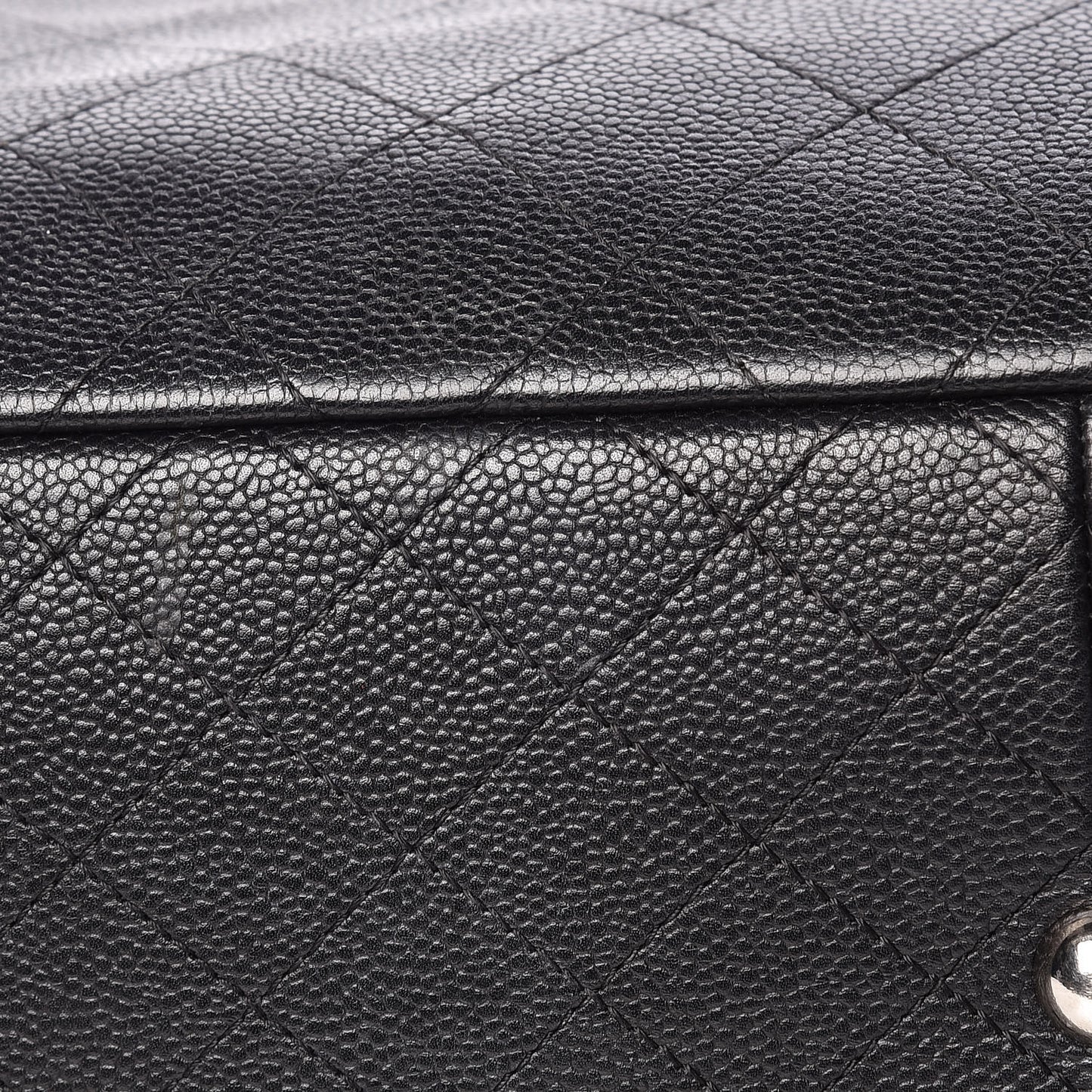 Grained Calfskin CC Pocket Tote Black