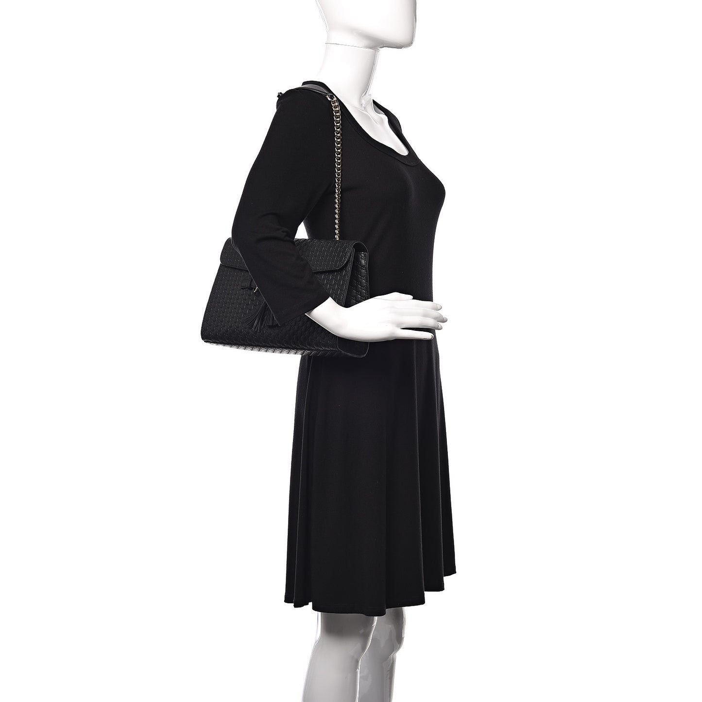 Microguccissima Medium Emily Chain Shoulder Bag Black