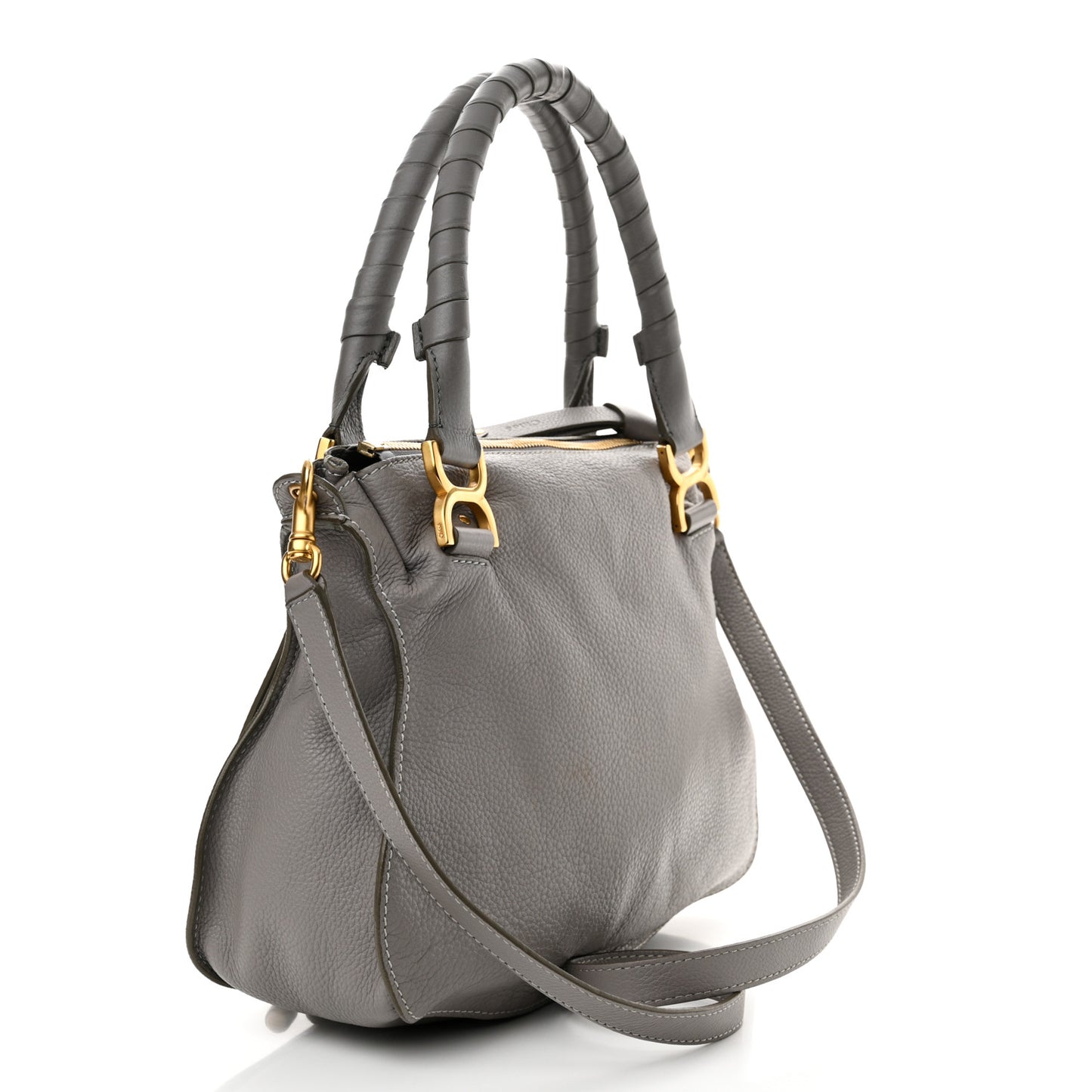 Calfskin Medium Marcie Satchel Cashmere Grey