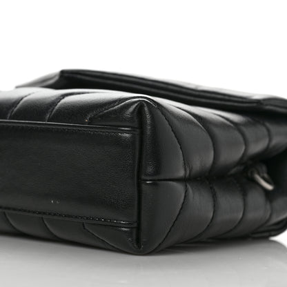 Saint Laurent Calfskin Y Quilted Monogram Toy Loulou Crossbody Bag Black 9 of 12