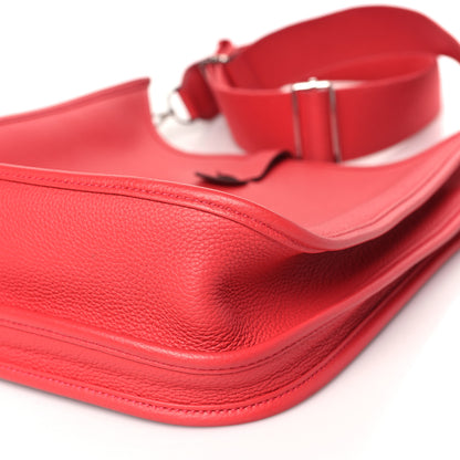 Hermes Taurillon Clemence EVELYNE III PM Rouge de Coeur 9 of 9