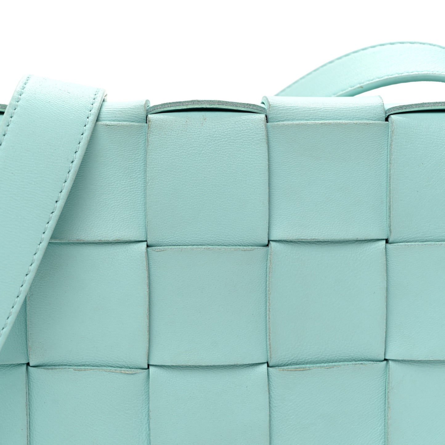 Lambskin Maxi Intrecciato Small Cassette Crossbody Bag  Celadon