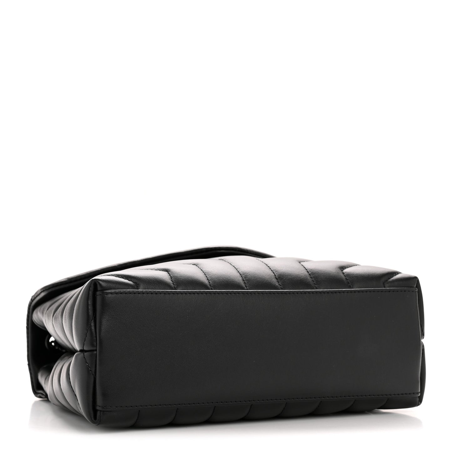 Calfskin Y Quilted Monogram Monochrome Small Loulou Chain Satchel Black