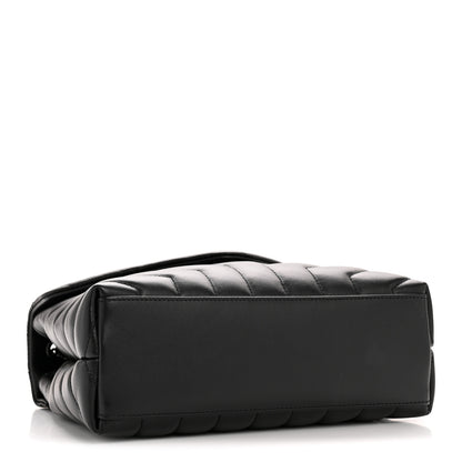 Saint Laurent Calfskin Y Quilted Monogram Monochrome Small Loulou Chain Satchel Black 4 of 11