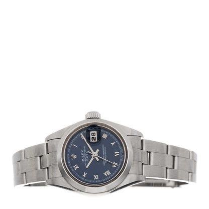 Rolex Stainless Steel 26mm Oyster Perpetual Date Watch Blue Roman 69160 2 of 4