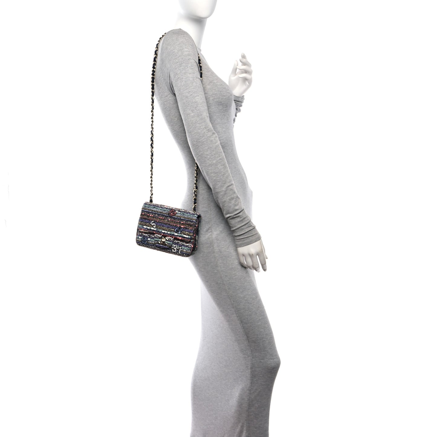 Mixed Fibers Sequin Quilted Mini Flap Multicolor