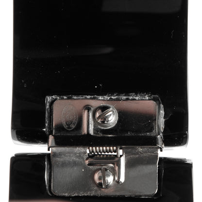 Chanel Resin Crystal CC Floral Cuff Bangle Black 4 of 5