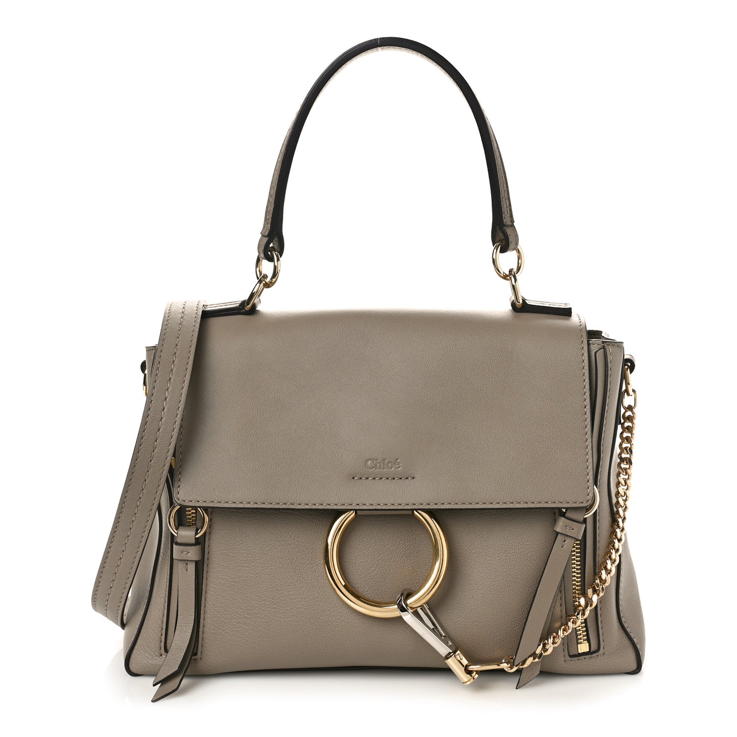 Calfskin Small Faye Day Shoulder Bag Motty Grey