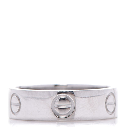 Cartier 18K White Gold 5.5mm LOVE Ring 53 6.75 1 of 4