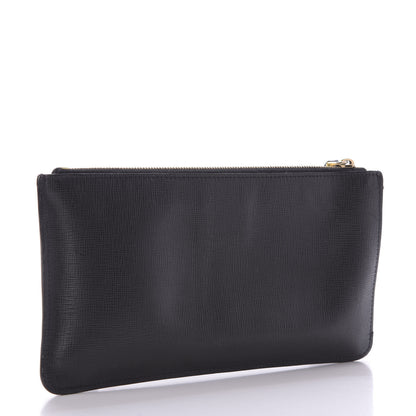 Fendi Vitello Elite Crystal Monster Eyes Zip Pouch Black Cedro 3 of 9