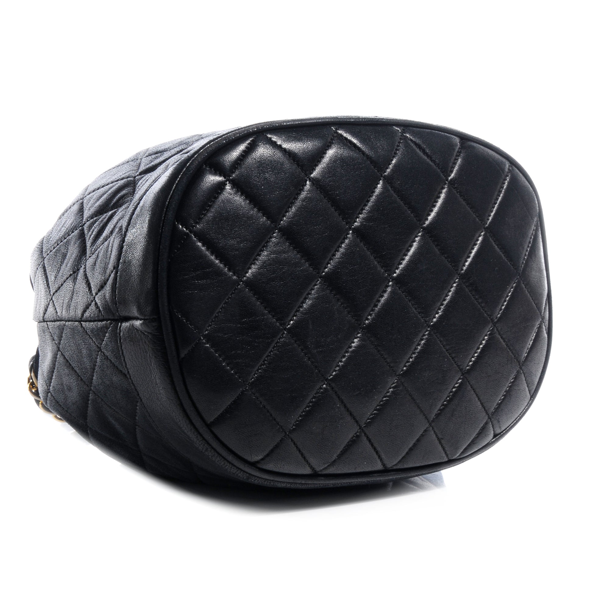 Chanel Lambskin Drawstring Pouch Bag Black 4 of 6
