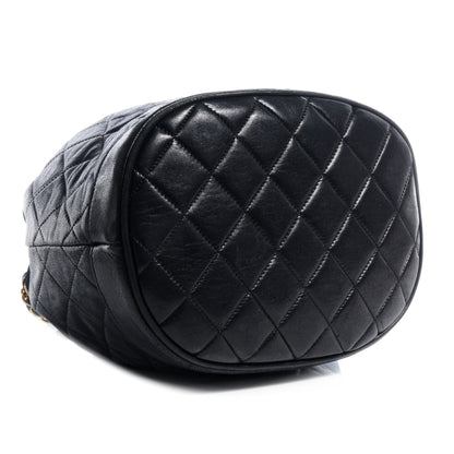 Chanel Lambskin Drawstring Pouch Bag Black 4 of 6