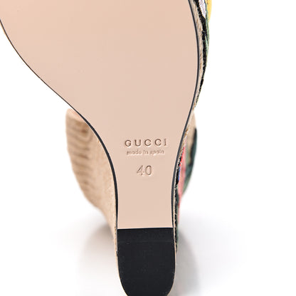 Gucci Metallic Nappa Ophelia Espadrille Platform Wedge Sandals 40 Oro Vecchio 6 of 13