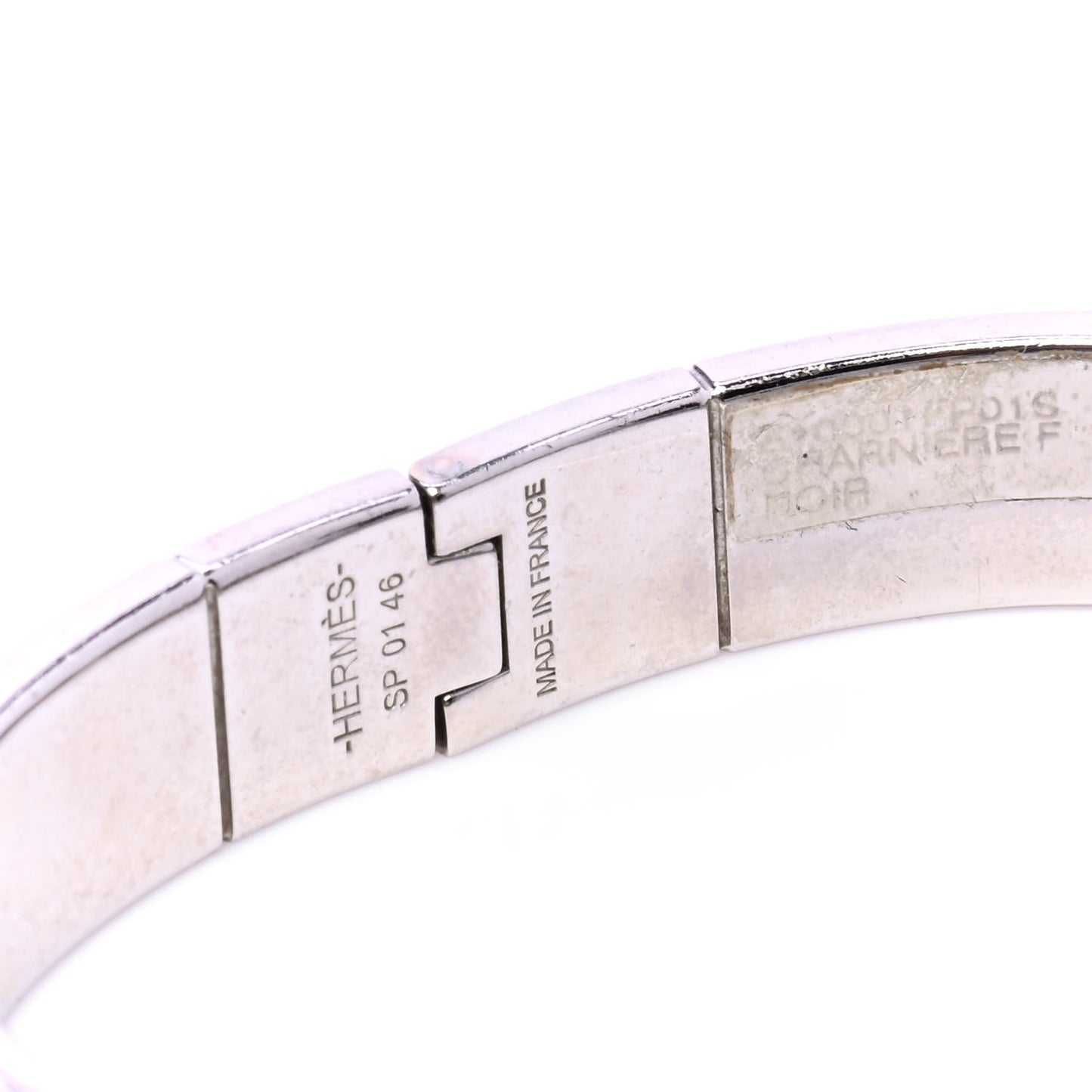 Enamel Charniere Uni Narrow Hinged Bracelet S Black