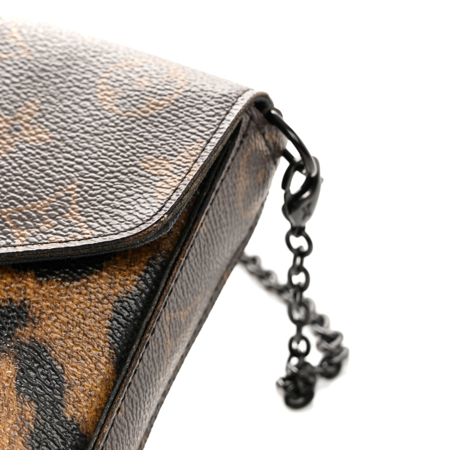 Monogram Animal Print Pochette Felicie Chain Wallet