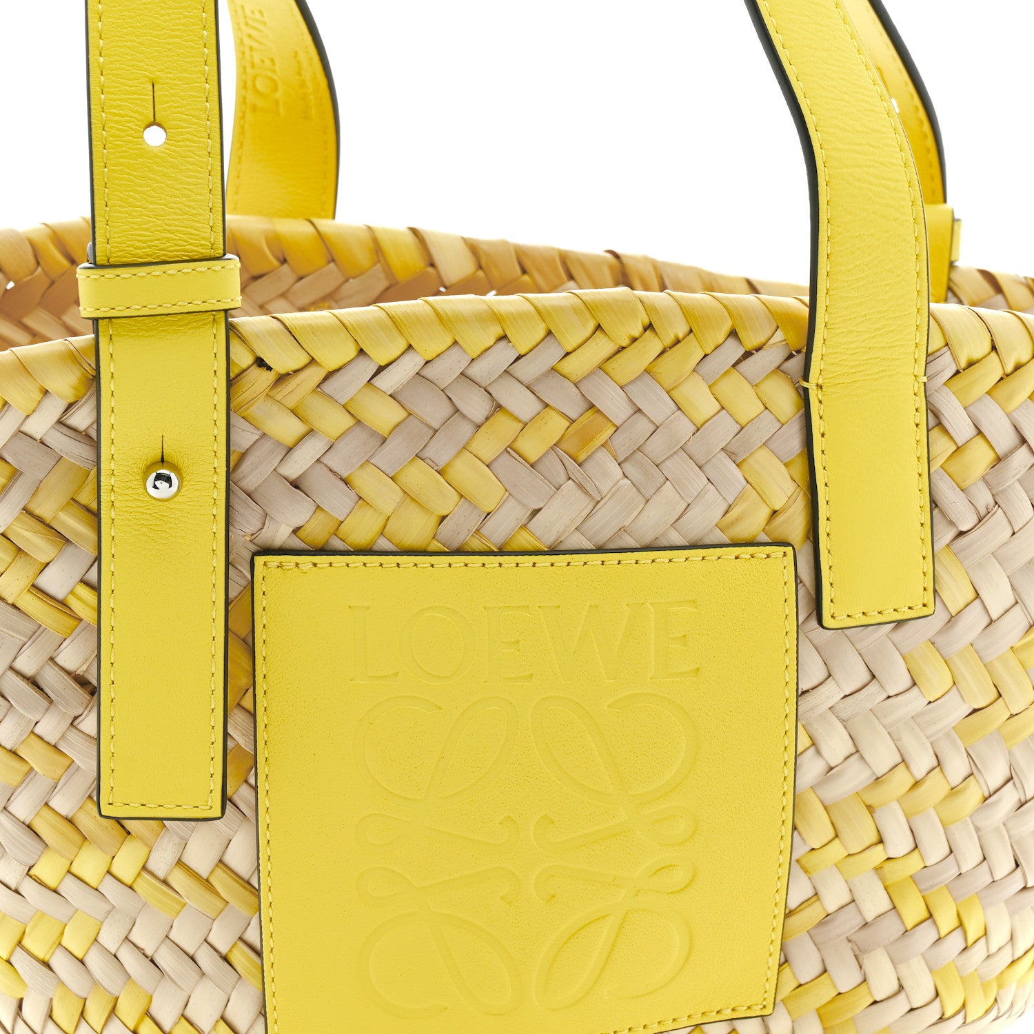 Loewe Raffia Small Basket Tote Bag Natural Yellow 8 of 13