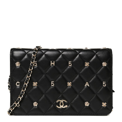 Chanel Lambskin Quilted All About Chanel Wallet On Chain WOC Black 1 of 15