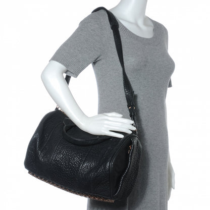 Alexander Wang Leather Rocco w Rose Gold Hardware Black 2 of 6