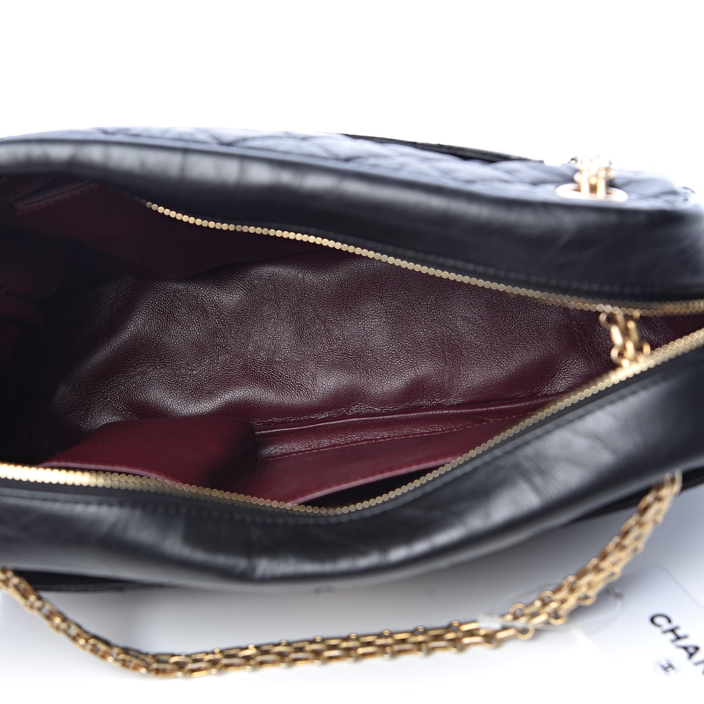 Aged Calfskin Quilted Medium Reissue Camera Case Black