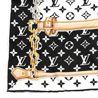 Louis Vuitton Silk Monogram Confidential Square Scarf Black 3 of 4