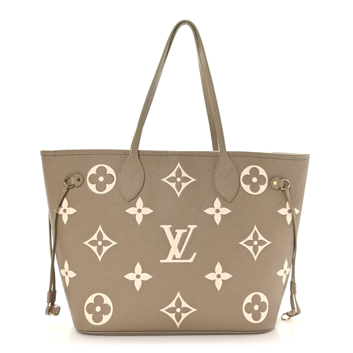 Louis Vuitton Empreinte Monogram Giant Neverfull MM Khaki Cream 1 of 8