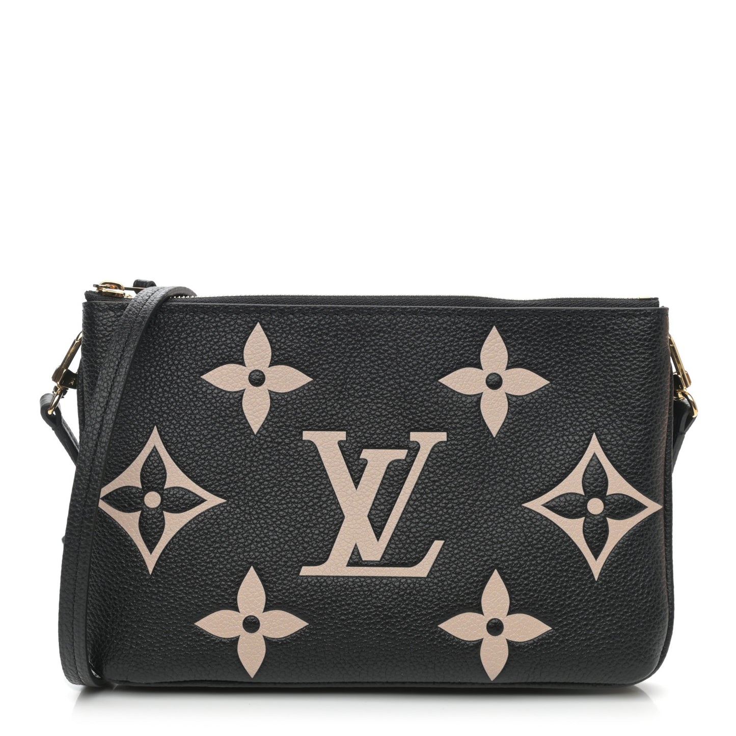 Empreinte Monogram Giant Double Zip Pochette Black Cream