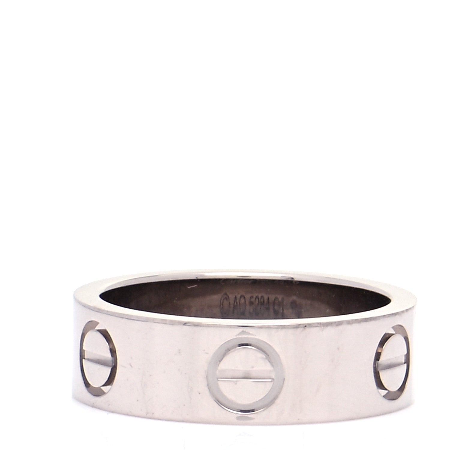 Cartier 18K White Gold 5.5mm LOVE Ring 48 4.5 1 of 7