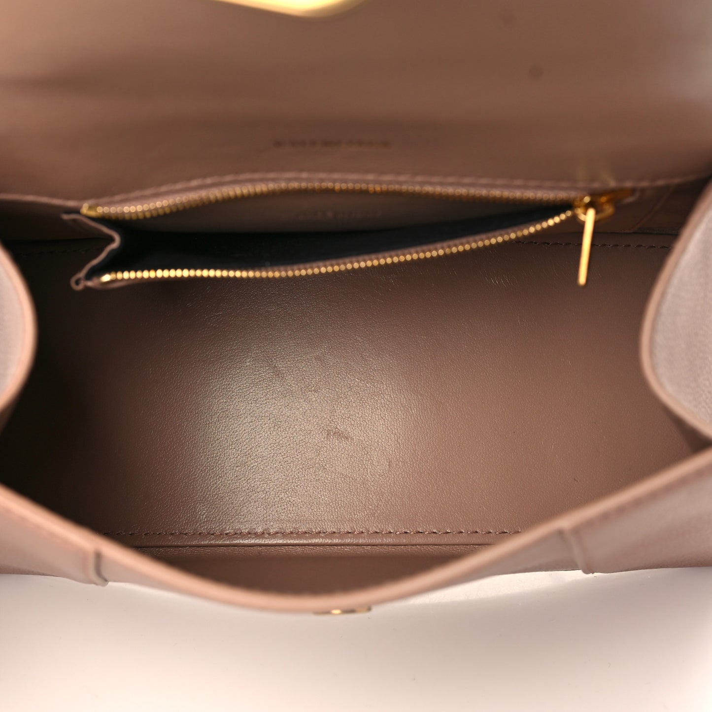 Grained Calfskin Small Hourglass Top Handle Bag Nude Beige