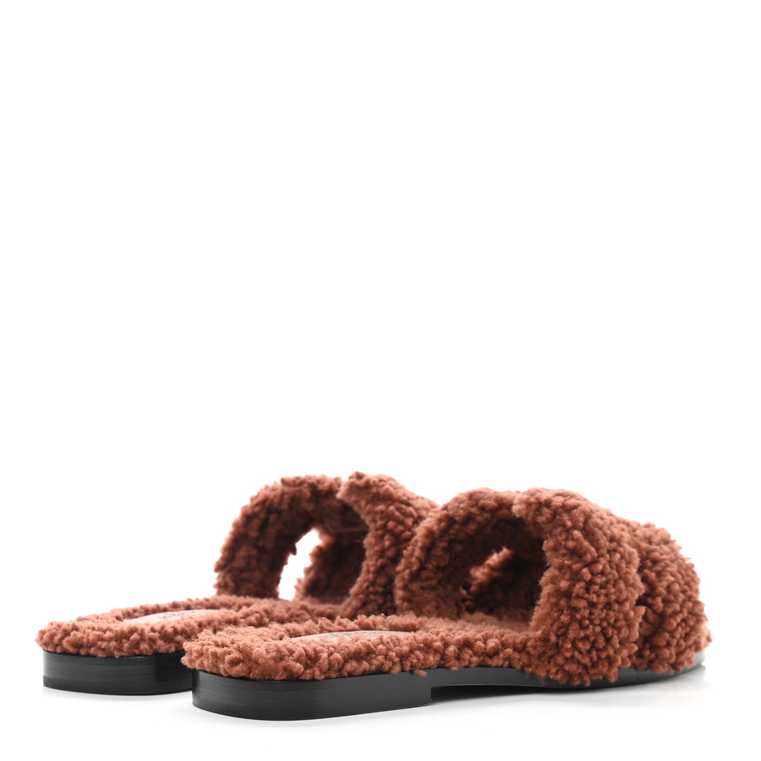 Hermes Woolskin Oran Sandals 35 Cognac 4 of 8