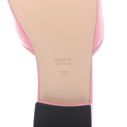 Gucci Nappa Matelasse GG Marmont Flat Slide Sandals 39 Wild Rose 8 of 10