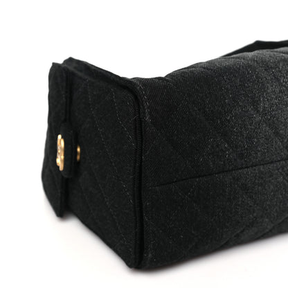 Chanel Denim Quilted Small Chanel 25 Handbag Black 9 of 11